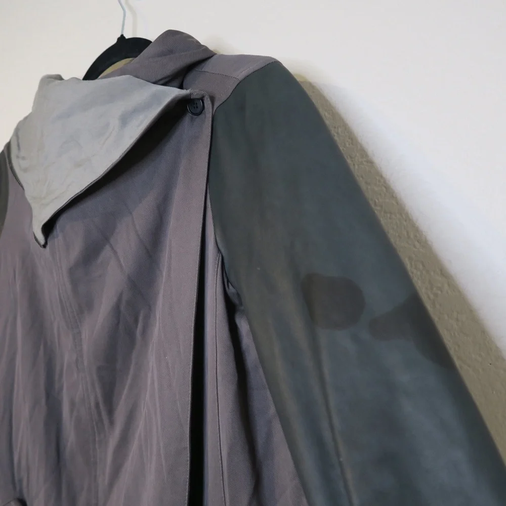 Allsaints Luna Parka Jacket Lamb Leather Sleeves Zip‎ Up Soft Minimalist Muted